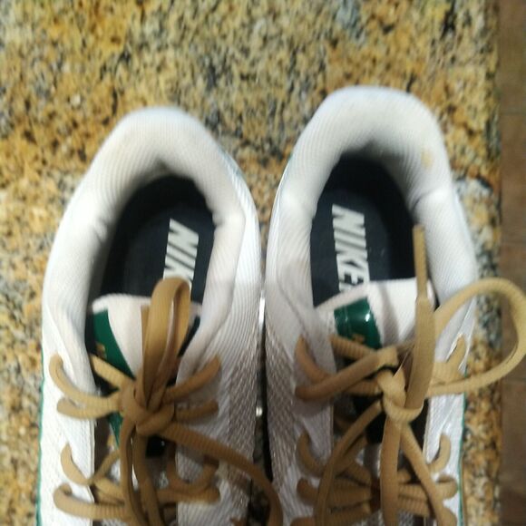 RARE Nike Alpha Pro Football Silver Cleats Men's Size 12.5 White Mid Flywire - Picture 11 of 12